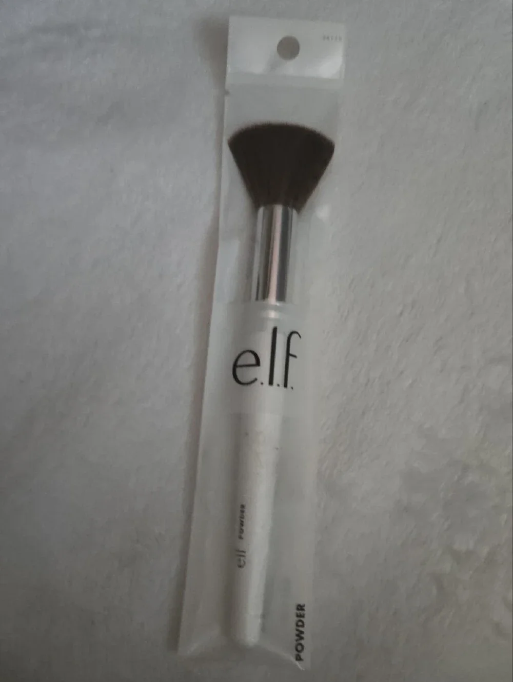 e.l.f. Powder Brush with White Handle and Brown Bristles